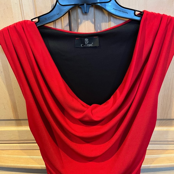 Casting women’s small red cocktail dress size T1 (2-4) - Picture 5 of 14